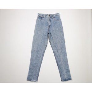 Vtg 80s Guess Jeans Womens 29 Distressed Spell Out Straight Leg Denim Jeans Blue